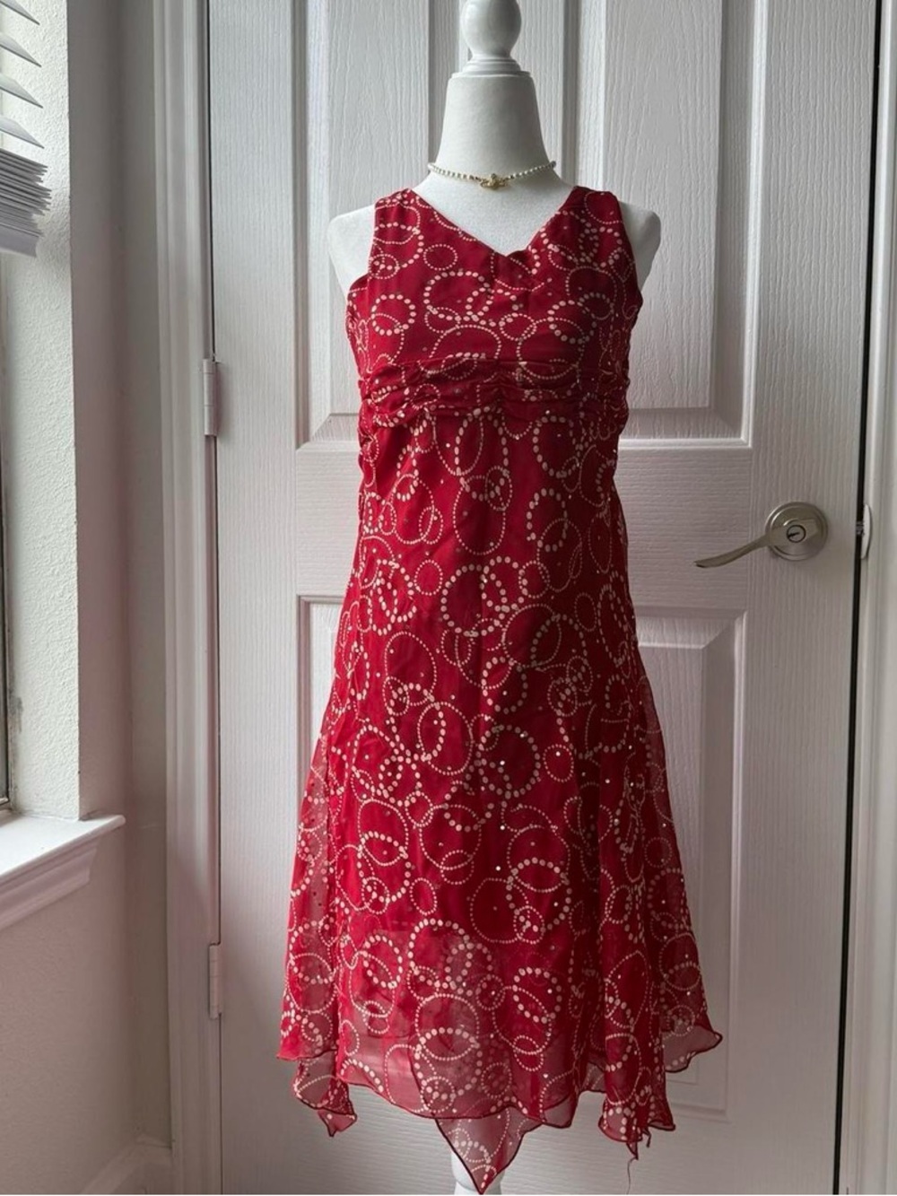 Y2K Fairy Asymmetrical Hem Sparkle Detail Dress With Tie-Back Detail